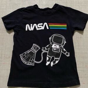 Brooklyn Vertical Kids Black T-Shirt with Astronaut Design